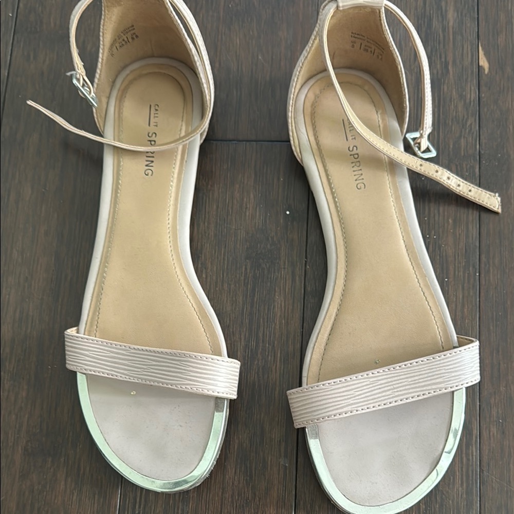 Call It Spring Nude Ankle Strap Sandals